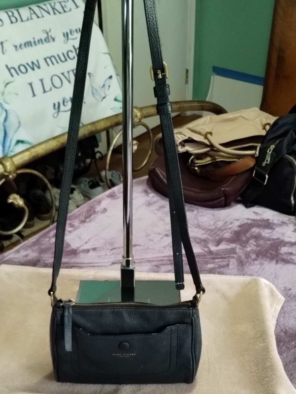 Marc Jacobs Black Pebbled Leather Crossbody Bag